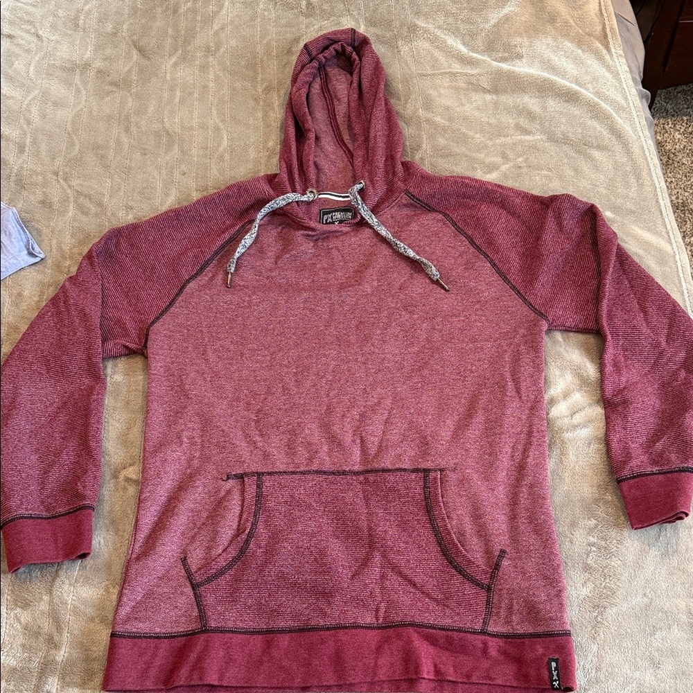 Casual Maroon Hoodie with Front Pocket